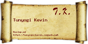 Tunyogi Kevin névjegykártya