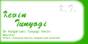 kevin tunyogi business card